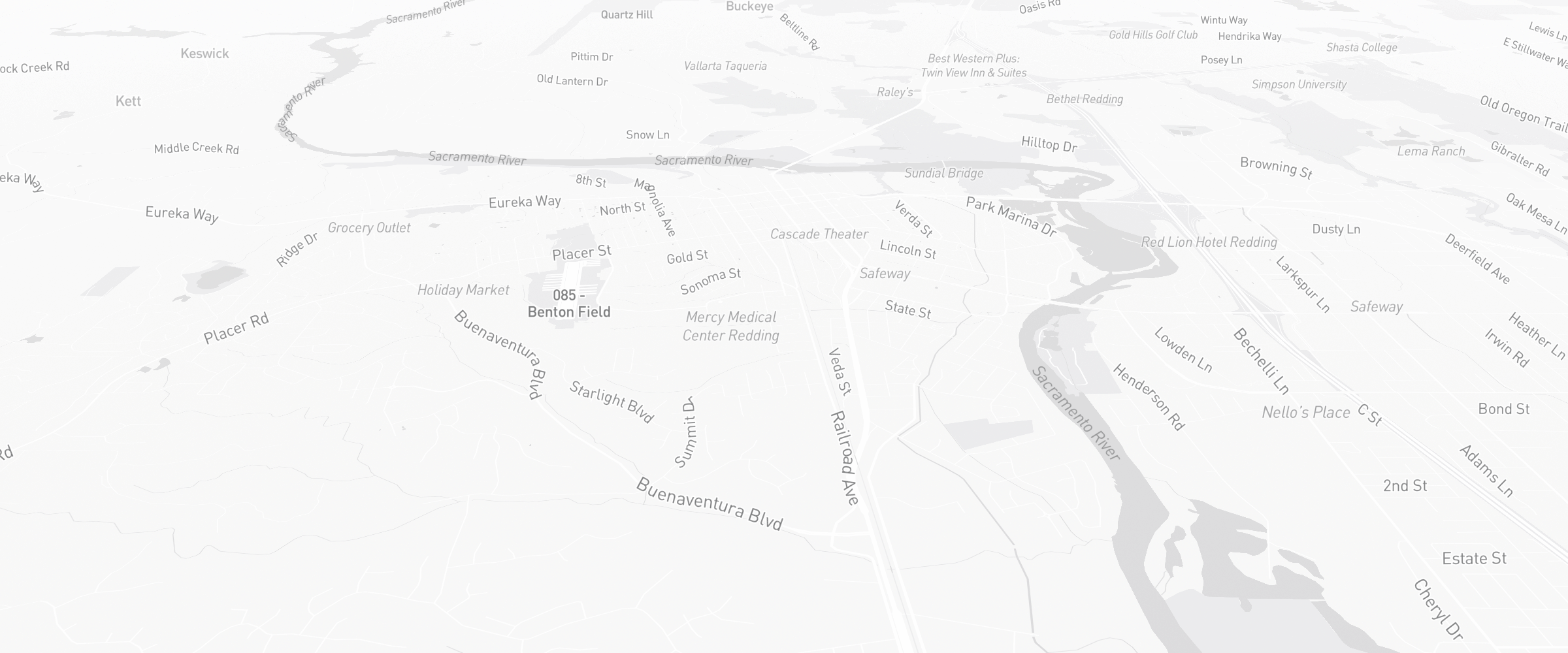 Neighborhood map of Redding, CA — the area served by Life Insurance Agents of Redding Group